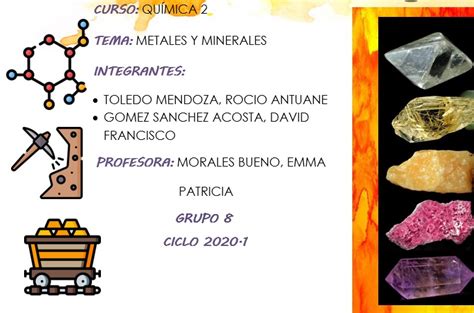 METALES Y MINERALES Blog del curso de Química 2 Prof P Morales B