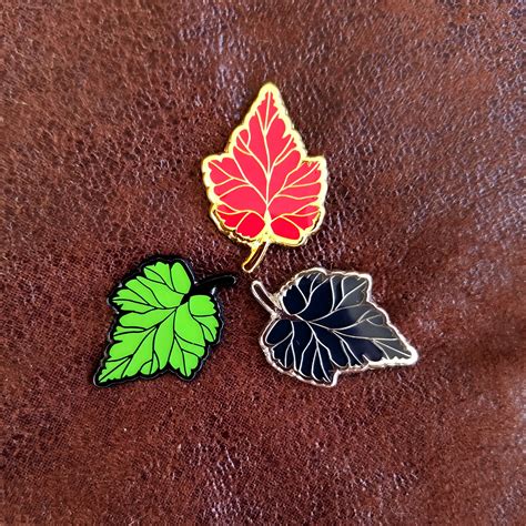 Leaf Enamel Pin Etsy