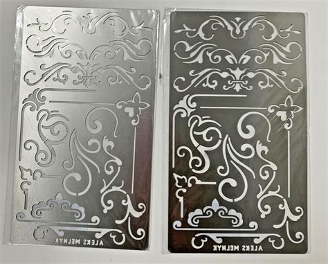 2 Aleks Melnyk 3 Metal Journal Stencil Scrolls Vines Hearts Lines Vtg Look New Ebay