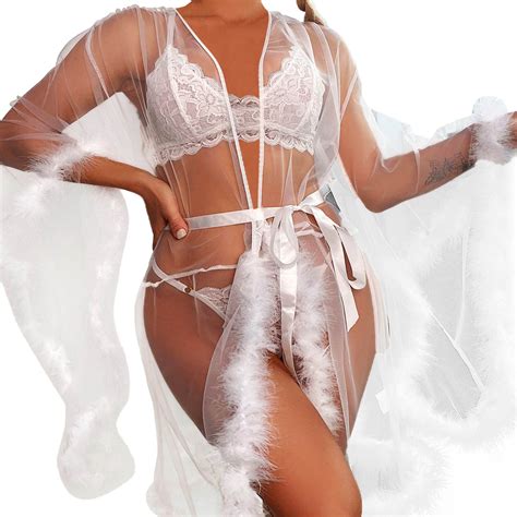 XZHGS White Lingerie Bodysuit Set Women S Fun Underwear Lace Large