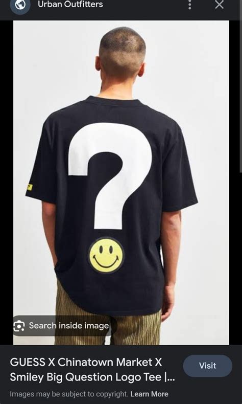 Guess Jeans X Chinatown Market X Smiley Big Question Mark Logo Men S