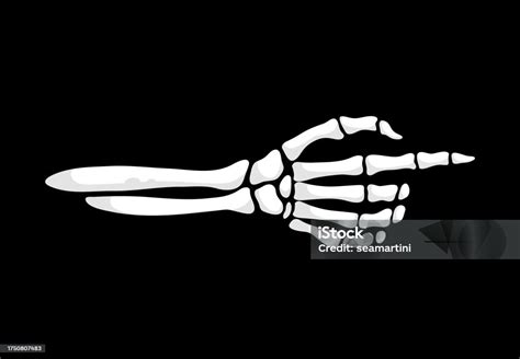 Skeleton Hand Pointing Gesture Indicates Direction Stock Illustration