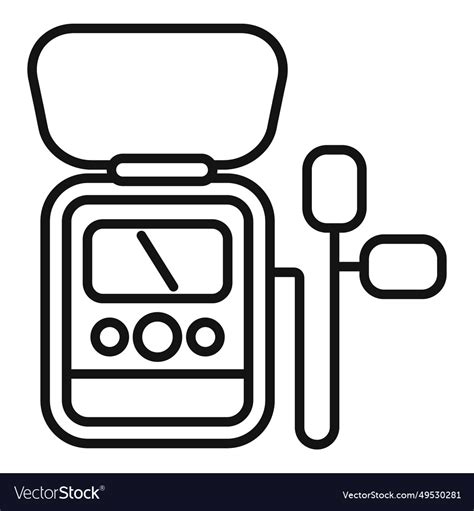 Defibrillator Assistance Icon Outline Royalty Free Vector