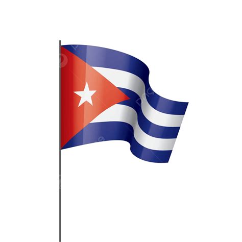 Ilustración Vectorial De La Bandera Cubana Sobre Un Fondo Blanco Vector