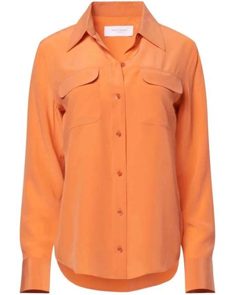 Equipment `slim Signature` Shirt In Orange Lyst