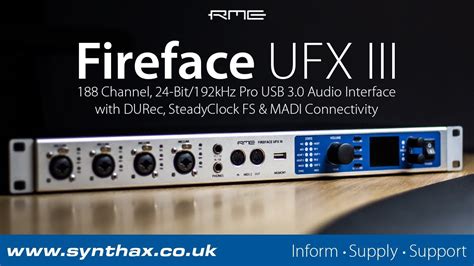 RME Fireface UFX III Overview 188 Channel USB 3 0 Audio Interface With