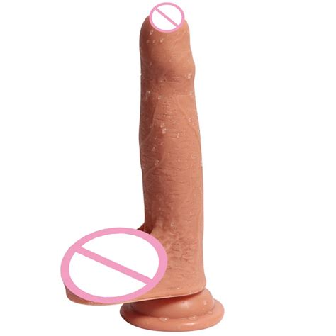 Soft Realistic Dildo With Foreskin Silicone Male Artificial Penis