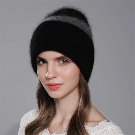 Cntang Gorros De Dos Colores Para Mujer Gorro De Piel De Conejo De