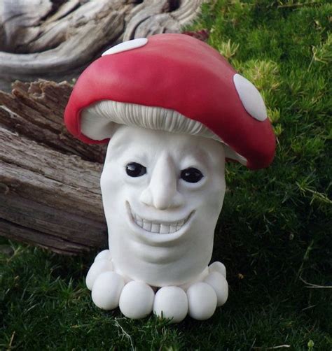 Mushroom Mushroom Man Polymer Clay Figurine Clay Sculpture Etsy