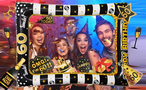 Amazon 60th Birthday Photo Booth Props LMSHOWOWO Inflatable Photo