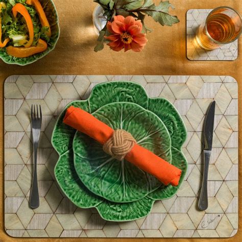 Set Of Six Extra Large Placemats In A Scandinavian Design Neutral