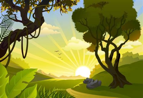 Free Vector Cartoon Nature Background 01 - TitanUI