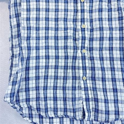 Lucky Brand Mens Xl Blue Plaid Shirt California Fit Depop