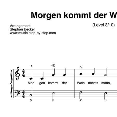 Morgen Kommt Der Weihnachtsmann F R Klavier Leicht