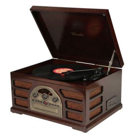 Toca Discos Vinil Retro Woodburn Tabaco 37 967 Classic Vitrola E Toca