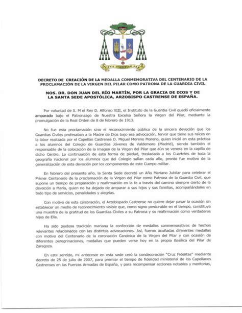 Decreto De Creación De La Medalla Conmemorativa