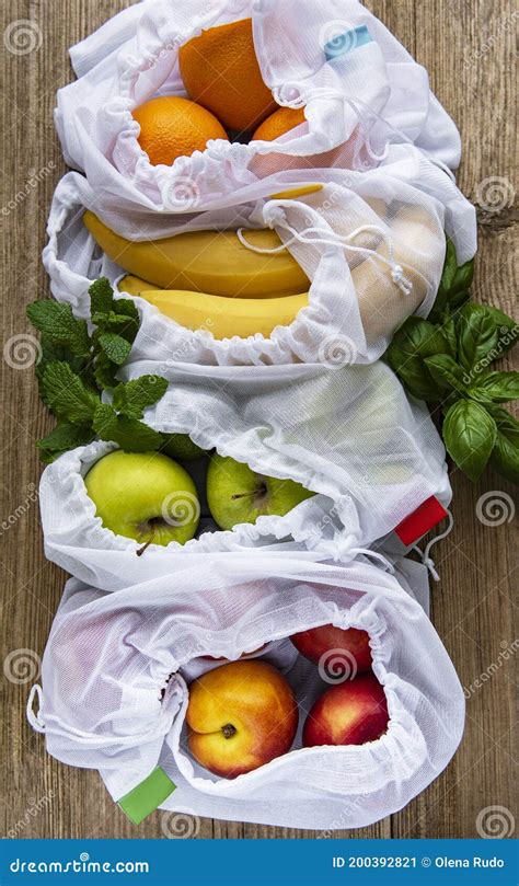 Zero Waste Concept Eco Bags With Fruits Stock Image Image Of Market