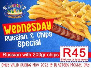 Wednesday Russian & Chips Special Mossel Bay | Lalakoi Publishing Network