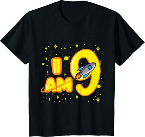 Kids 9th Birthday Shirt Boy I Am 9 Year Old Space T T