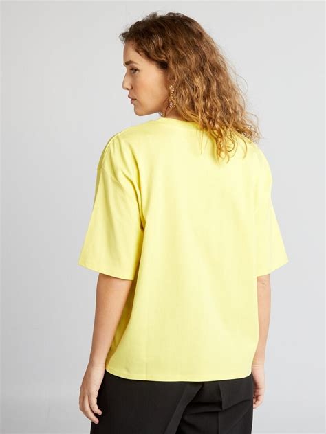 T Shirt En Maille Jersey Tough Cotton Jaune Kiabi 8 00