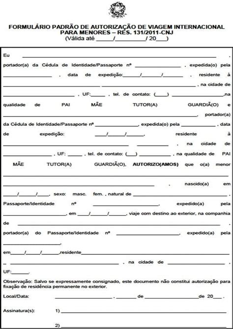 Como fazer autorização para menor de idade viajar