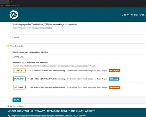 NAATI Test Dates 2021 - Nepali Language