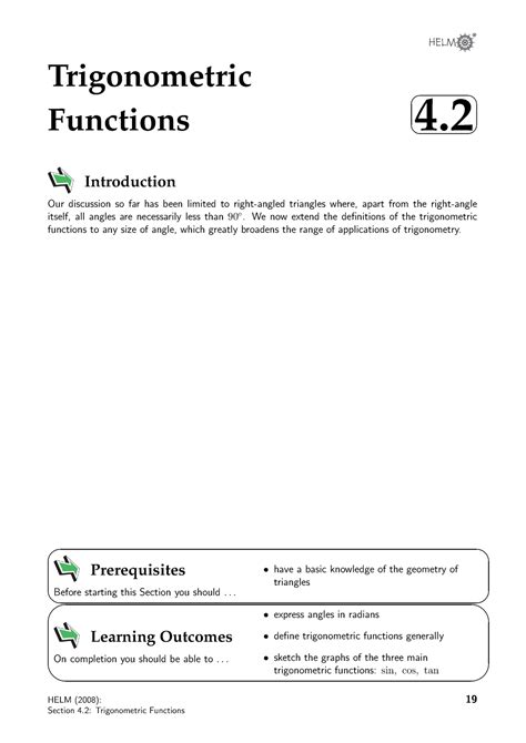 4 2 Trigonometric Functns ® Trigonometric Functions 4 Introduction