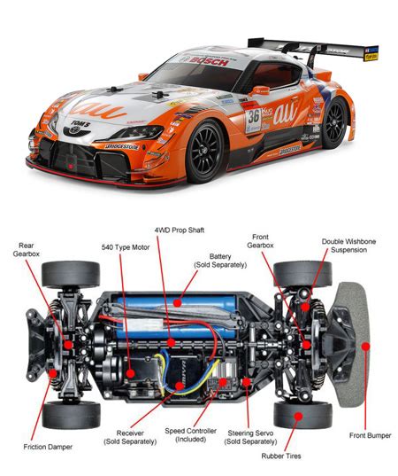 超速度遙控模型 TAMIYA 58703 TOYOTA au TOM S GR Supra 1 10 電動房車套件 TT02