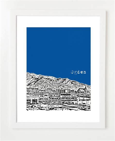 Ogden Utah Skyline Poster Ogden City Art Print Ogden Ut Ts Etsy