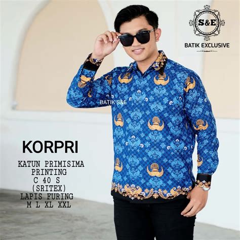 Jual KEMEJA KORPRI KERAH HITAM TERBARU ORI Seragam Batik Korpri Pria