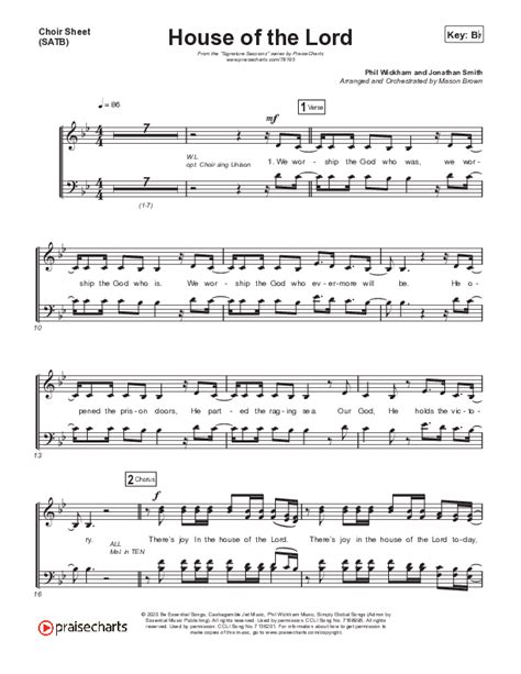 House Of The Lord Choral Anthem Satb Choir Sheet Music Pdf Signature