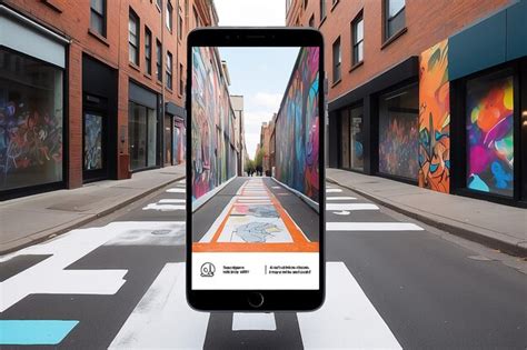 Premium Photo | Augmented Reality Street Art Installation Mockup