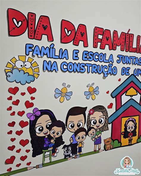 Painel dia da família na escola Psicopedagoga Kamilla Stati