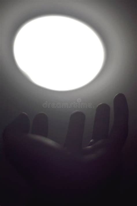 Silhouette of Human Hand Reaching Out Stock Image - Image of future ...