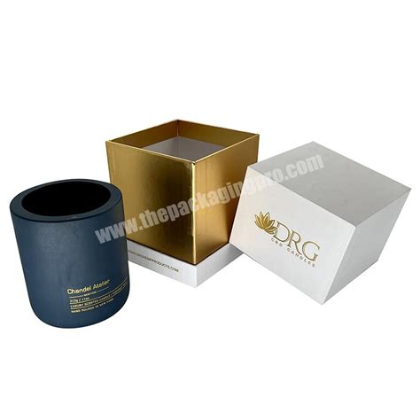 Custom Design Cardboard Candle Set Gift Packaging Box With Gold Foil Logo