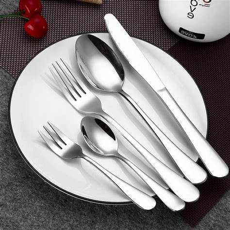 Pcs Set Stainless Steel Black Cutlery Set Dinnerware Tableware