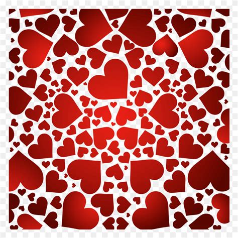 Corazones Decorativos Clipart Alfombra Patrón Multitud Hd Png