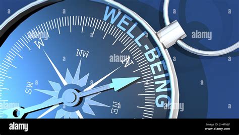 Compass Needle Pointing To Word Well Being Stock Photo Alamy