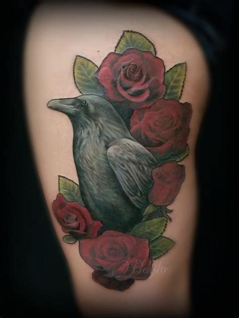 Raven And Roses Tattoo By Haylo By Haylo Tattoonow