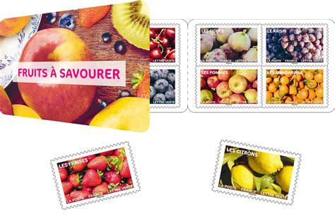 Carnet de 12 timbres Fruits à savourer Lettre Verte La Poste