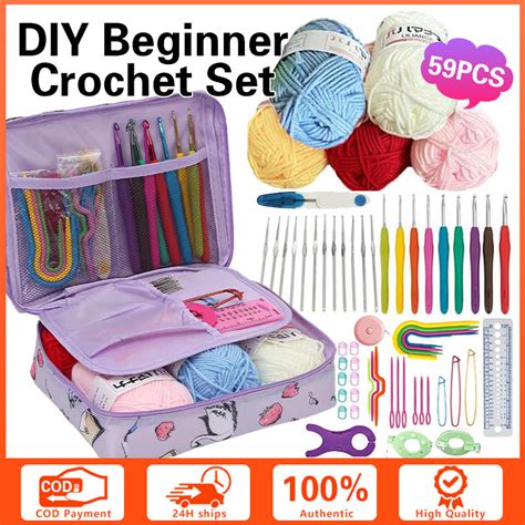 59PCS DIY Beginner Crochet Set Full Set Of Crochet Knitting Tools