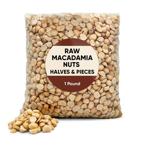 Macadamia Nuts Raw Unsalted Aif Halves Pieces Pounds Snacks Bulk