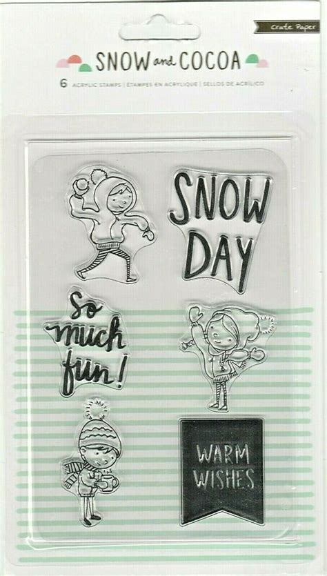 Snow Cocoa Snow Day Acrylic Stamps Chlidren Snow Balls Cocoa Crate