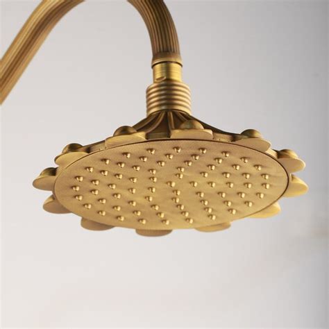 Antique Brass Bathroom Shower Set — High-Pressure Ionic Filtration ...