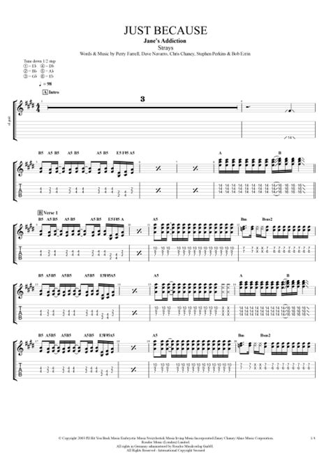 Just Because Tab By Jane S Addiction Guitar Pro Full Score MySongBook