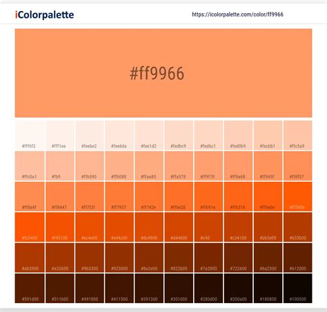 Atomic Tangerine Color Ff9966 Information Hsl Rgb Pantone