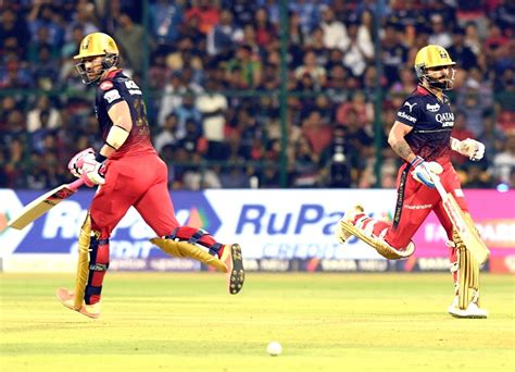 Bengaluru Rcbs Captain Faf Du Plessis Along With Batter Virat Kohli