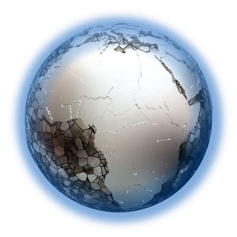 Africa On Metallic Planet Earth Stock Illustration Illustration Of