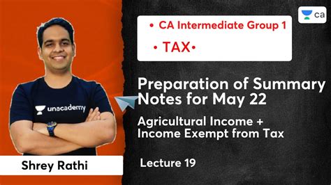 L19 Agricultural Income Income Exempt From Tax CA Inter Tax