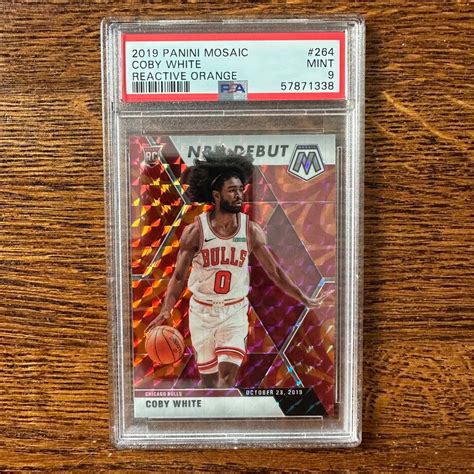 2019 20 Coby White Mosaic Reactive Orange NBA Debut RC PSA 10 EBay